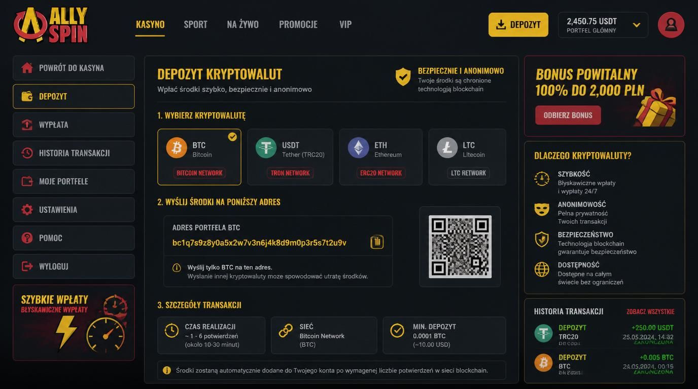 Portfele z kryptowalutami i schemat przesyłania środków